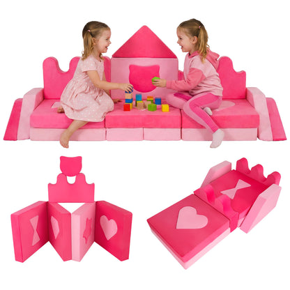 14 Piece Modular Foam Climbing Blocks, For Kids 3+ Years, Pink Kids Chairs & Seating at Gallery Canada