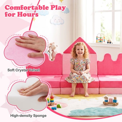 14 Piece Modular Foam Climbing Blocks, For Kids 3+ Years, Pink Kids Chairs & Seating at Gallery Canada