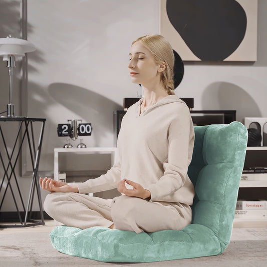 14-Position Adjustable Cushioned Floor Chair, Green Floor Chairs Green at Gallery Canada