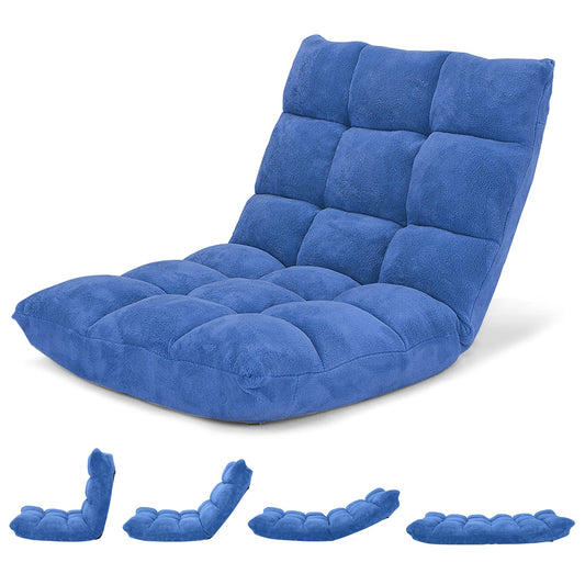 14-Position Adjustable Cushioned Floor Chair, Blue Floor Chairs Blue at Gallery Canada