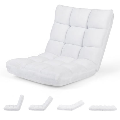 Adjustable Floor Chair, 14-Position, Cushioned, White Floor Chairs at Gallery Canada