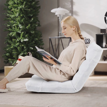 Adjustable Floor Chair, 14-Position, Cushioned, White Floor Chairs at Gallery Canada