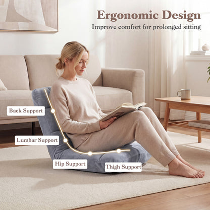14-Position Adjustable Floor Chair, Light Gray Floor Chairs at Gallery Canada