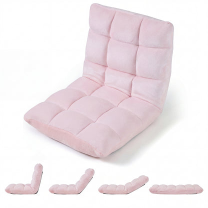 Adjustable Cushioned Floor Chair, 14-Position, Light Pink Floor Chairs Light Pink at Gallery Canada