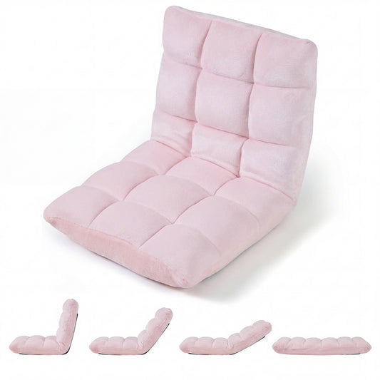 Adjustable Cushioned Floor Chair, 14-Position, Light Pink Floor Chairs Light Pink at Gallery Canada