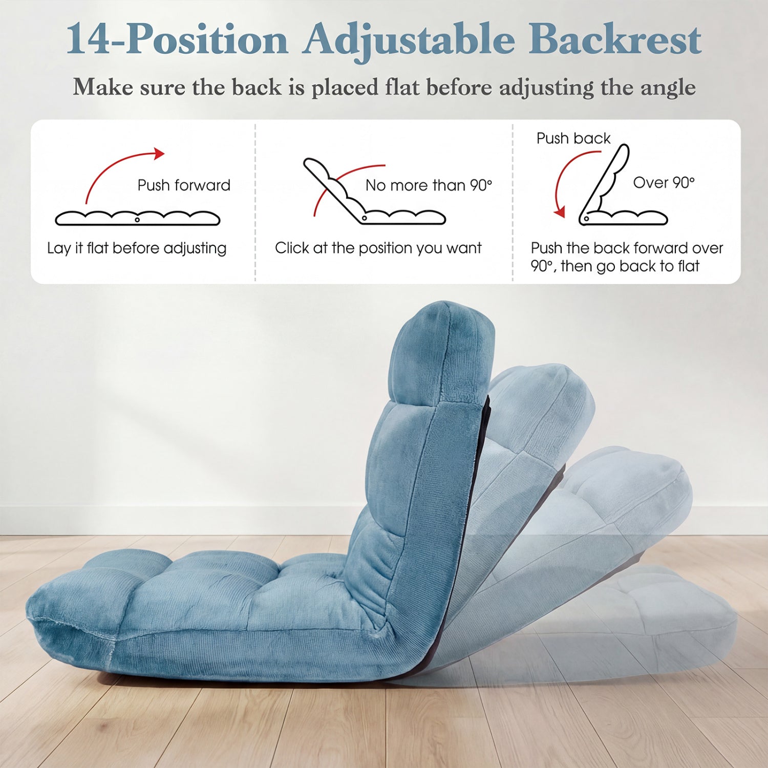 14-Position Adjustable Cushioned Floor Chair, Green Floor Chairs at Gallery Canada