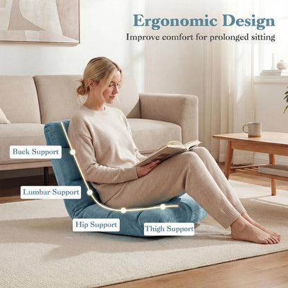 14-Position Adjustable Cushioned Floor Chair, Green Floor Chairs at Gallery Canada
