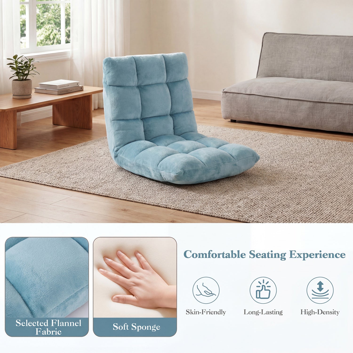 14-Position Adjustable Cushioned Floor Chair, Green Floor Chairs at Gallery Canada