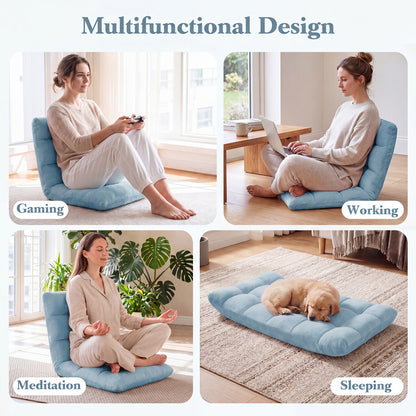 14-Position Adjustable Cushioned Floor Chair, Green Floor Chairs at Gallery Canada