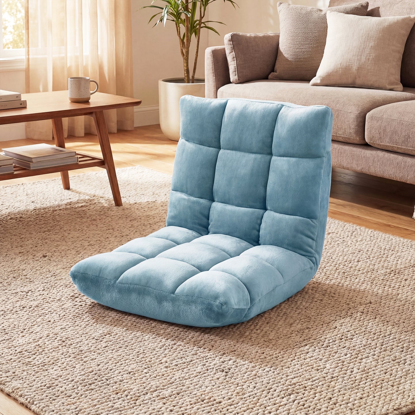 14-Position Adjustable Cushioned Floor Chair, Green Floor Chairs at Gallery Canada