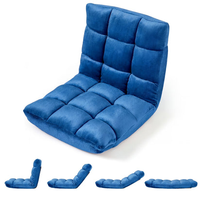 14-Position Adjustable Cushioned Floor Chair, Blue Floor Chairs Blue at Gallery Canada