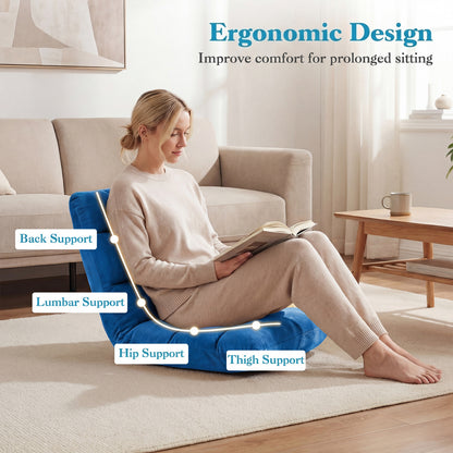 14-Position Adjustable Cushioned Floor Chair, Blue Floor Chairs at Gallery Canada