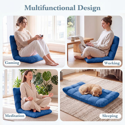 14-Position Adjustable Cushioned Floor Chair, Blue Floor Chairs at Gallery Canada
