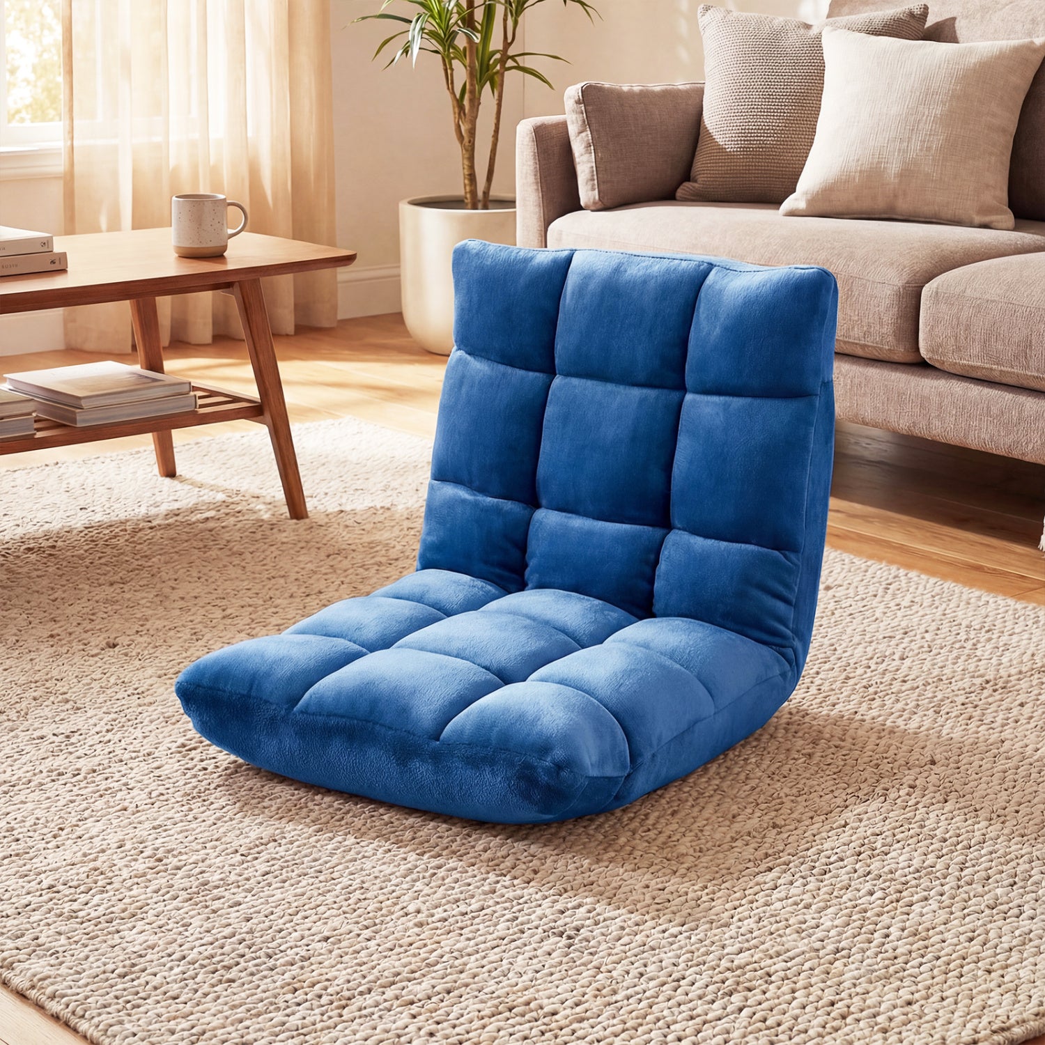 14-Position Adjustable Cushioned Floor Chair, Blue Floor Chairs at Gallery Canada