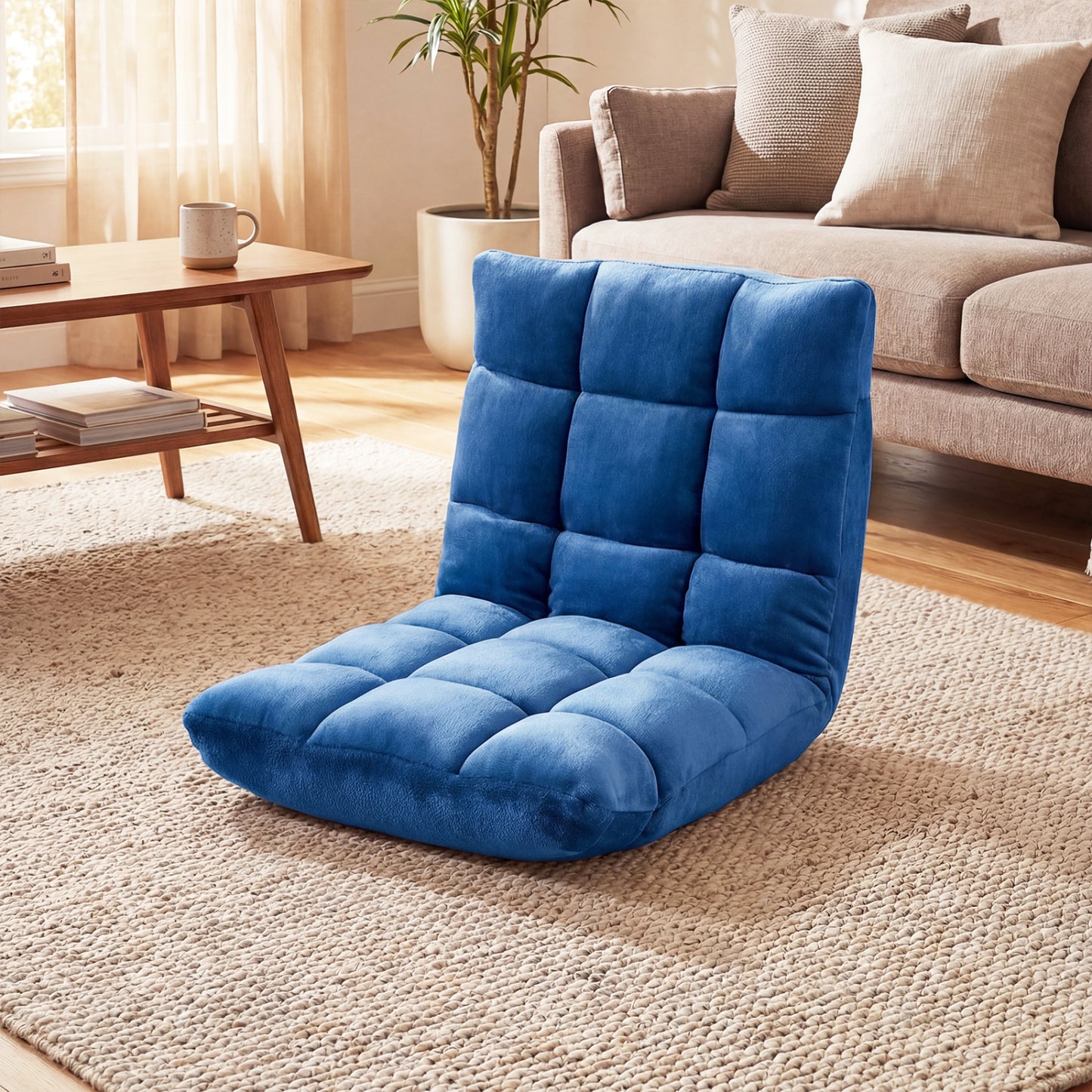 14-Position Adjustable Cushioned Floor Chair, Blue Floor Chairs at Gallery Canada