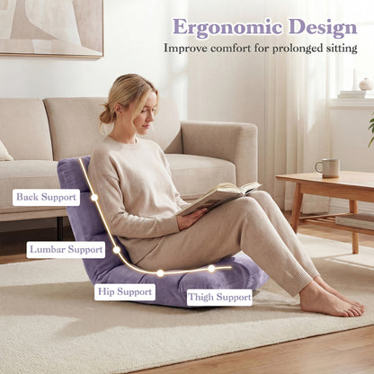 Adjustable Floor Chair, 14-Position, Light Purple Floor Chairs at Gallery Canada