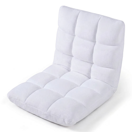 Adjustable Floor Chair, 14-Position, Cushioned, White