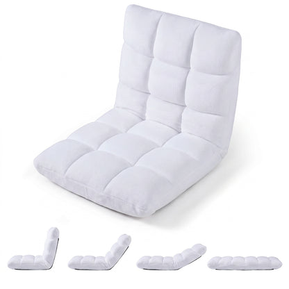Adjustable Floor Chair, 14-Position, Cushioned, White Floor Chairs at Gallery Canada