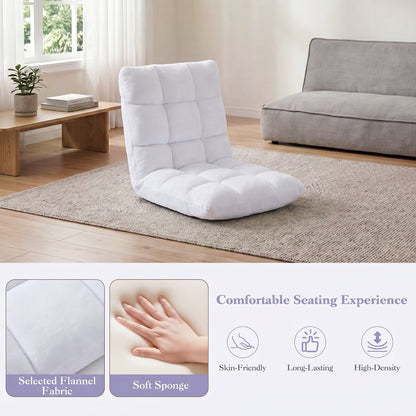 Adjustable Floor Chair, 14-Position, Cushioned, White Floor Chairs at Gallery Canada