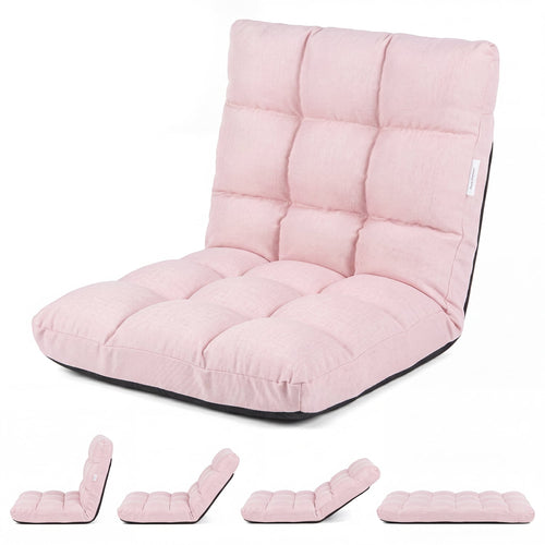 14-Position Adjustable Folding Gaming Sofa, Light Pink
