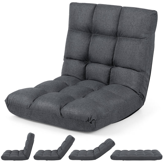 14-Position Adjustable Floor Chair, Back Support Cushion, Gray Floor Chairs Gray at Gallery Canada