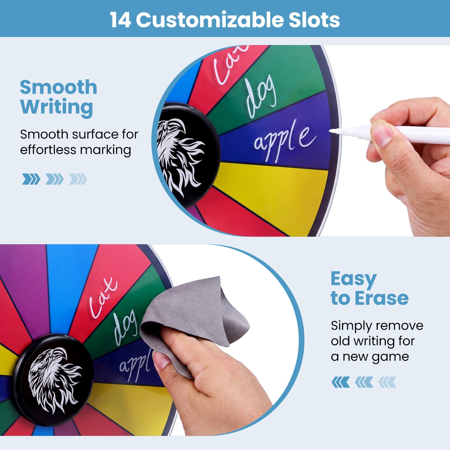 14 Slots Spin Wheel, Blackboard Marker, Multicolor Game Room at Gallery Canada