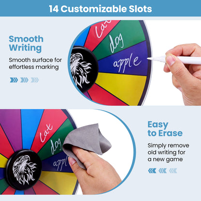 14 Slots Spin Wheel, Blackboard Marker, Multicolor Game Room at Gallery Canada