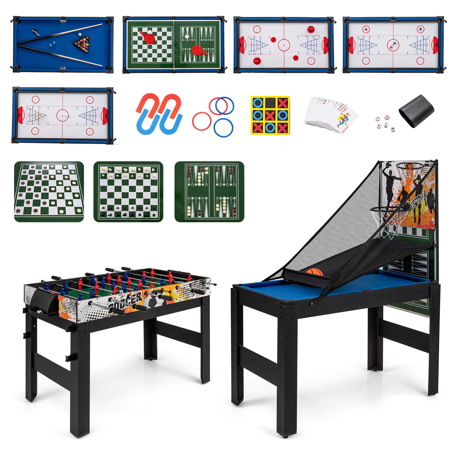 14-In-1 Combo Game Table Set, Multicolor Game Room Multicolor at Gallery Canada