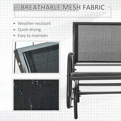 Patio Glider Set, 2 Outdoor Chairs, Breathable Mesh Seat, Black Outdoor Gliders at Gallery Canada
