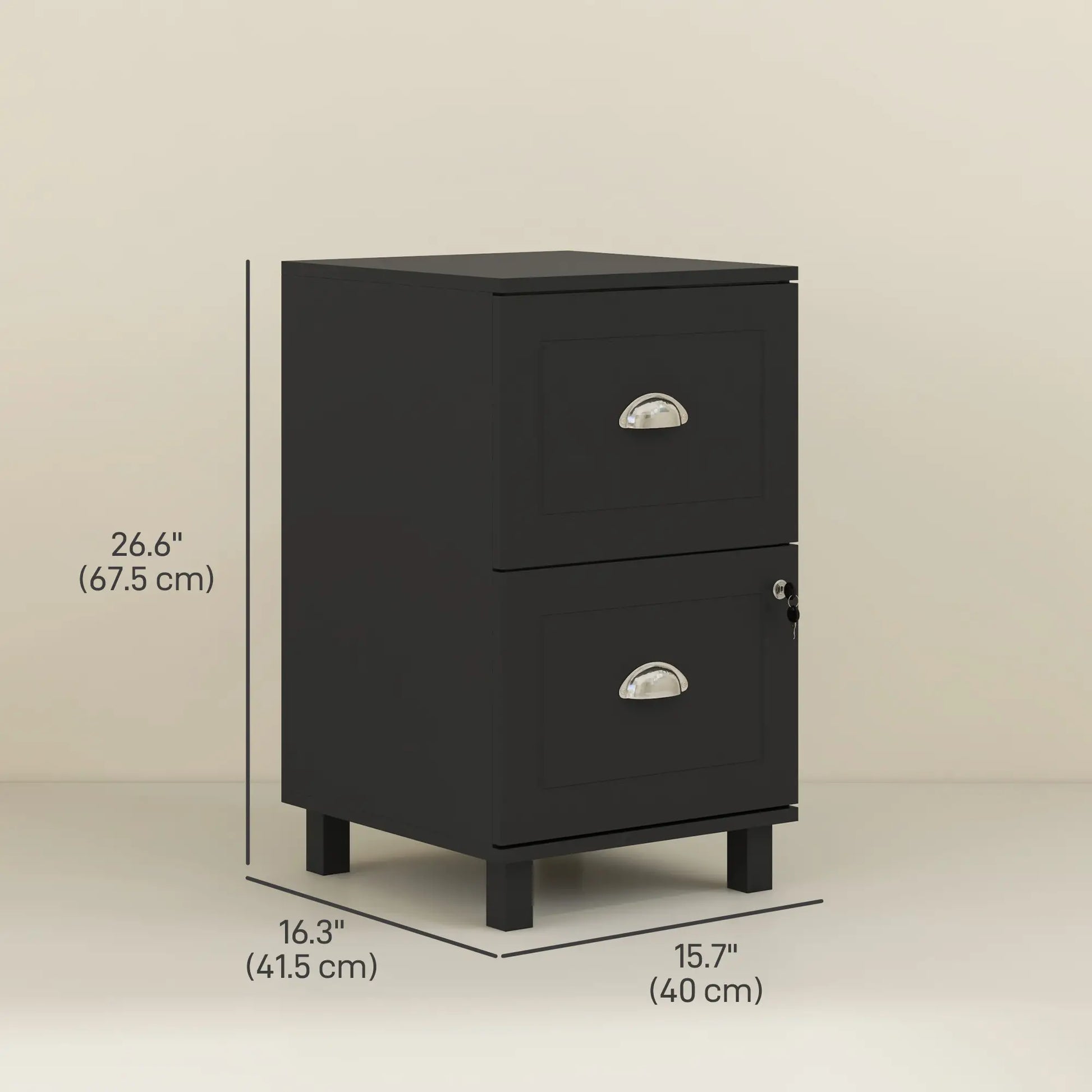 2-Drawer Small Filing Cabinet, Lockable, Adjustable Hanging Bars, Black Office Cabinets & Cupboards at Gallery Canada