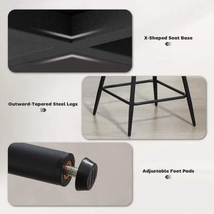 26 Inch Counter Height Barstools Set of 2, Upholstered Swivel, Cream White Bar Stools at Gallery Canada