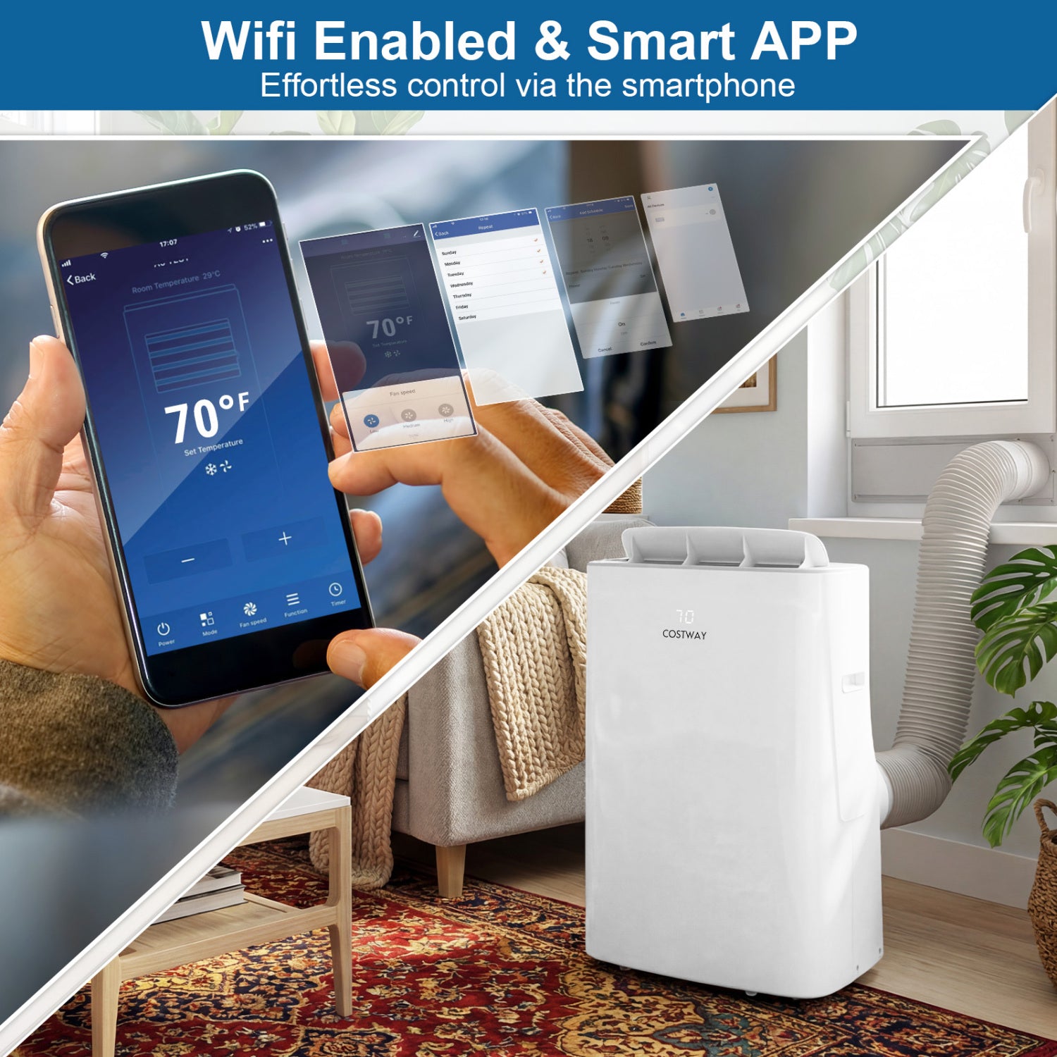 15000 BTU Inverter Portable AC, WiFi, Cool & Heat, White Portable Air Conditioners at Gallery Canada