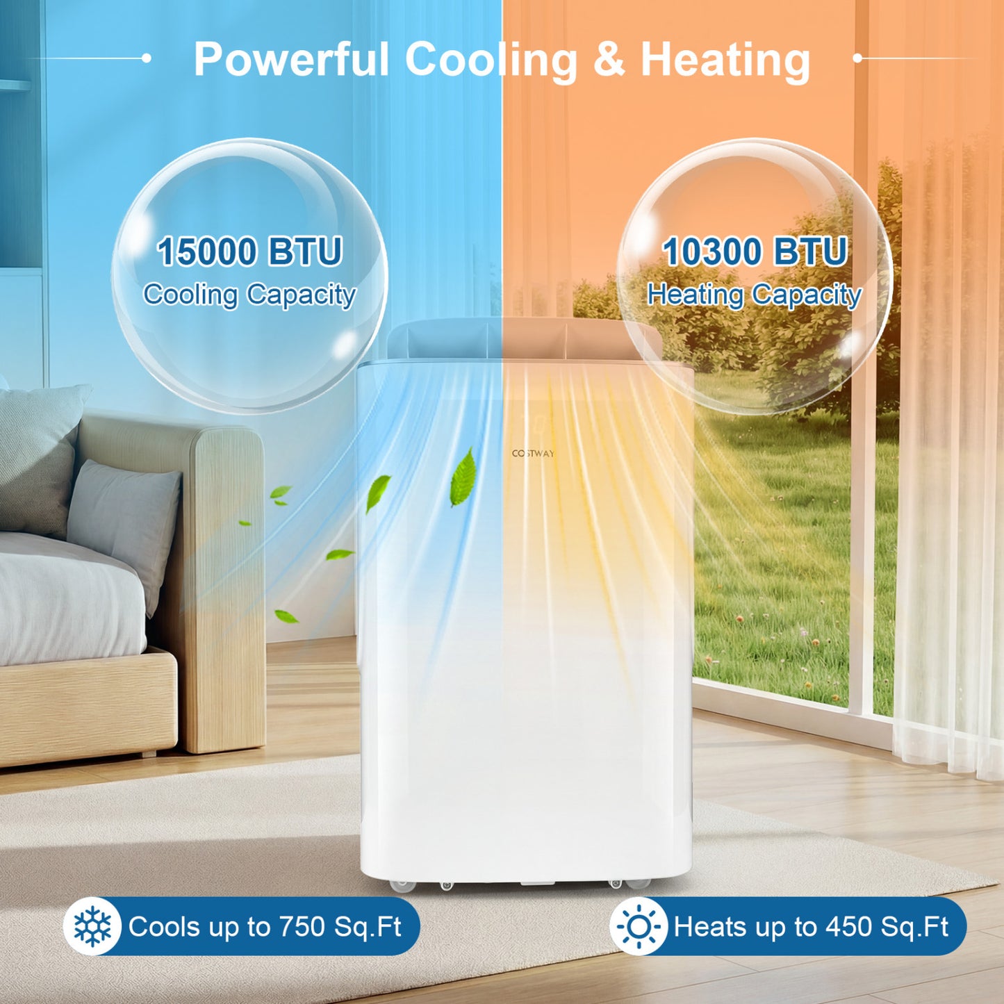 15000 BTU Inverter Portable AC, WiFi, Cool & Heat, White Portable Air Conditioners at Gallery Canada