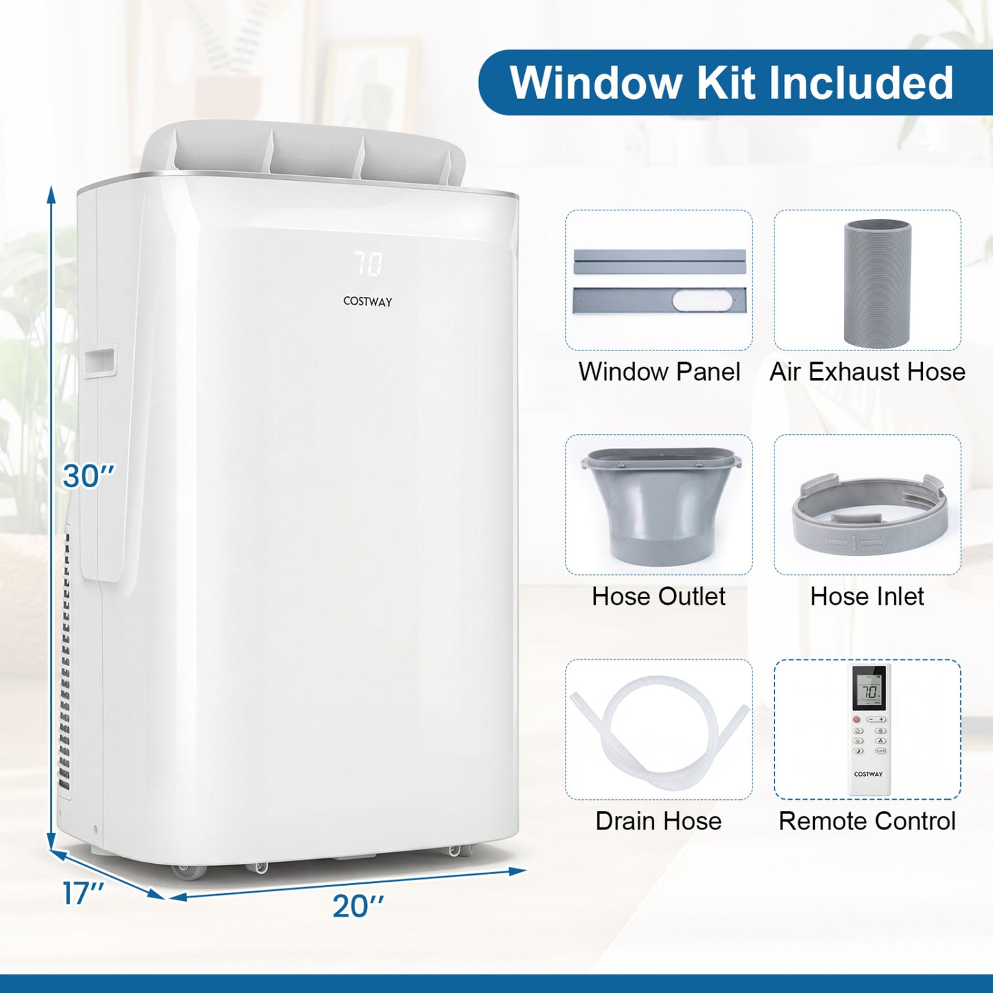 15000 BTU Inverter Portable AC, WiFi, Cool & Heat, White Portable Air Conditioners at Gallery Canada