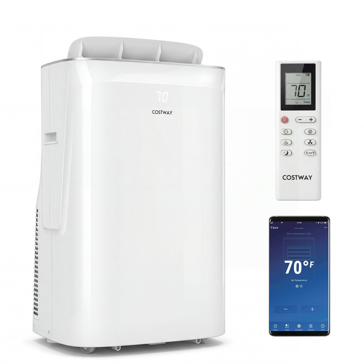 15000 BTU Inverter Portable AC, WiFi, Cool & Heat, White Portable Air Conditioners White at Gallery Canada