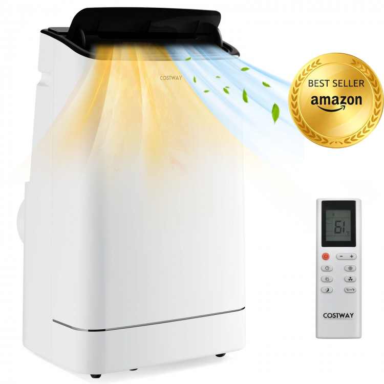 15000 BTU Portable Air Conditioner with Heat and Auto Swing, White Portable Air Conditioners at Gallery Canada