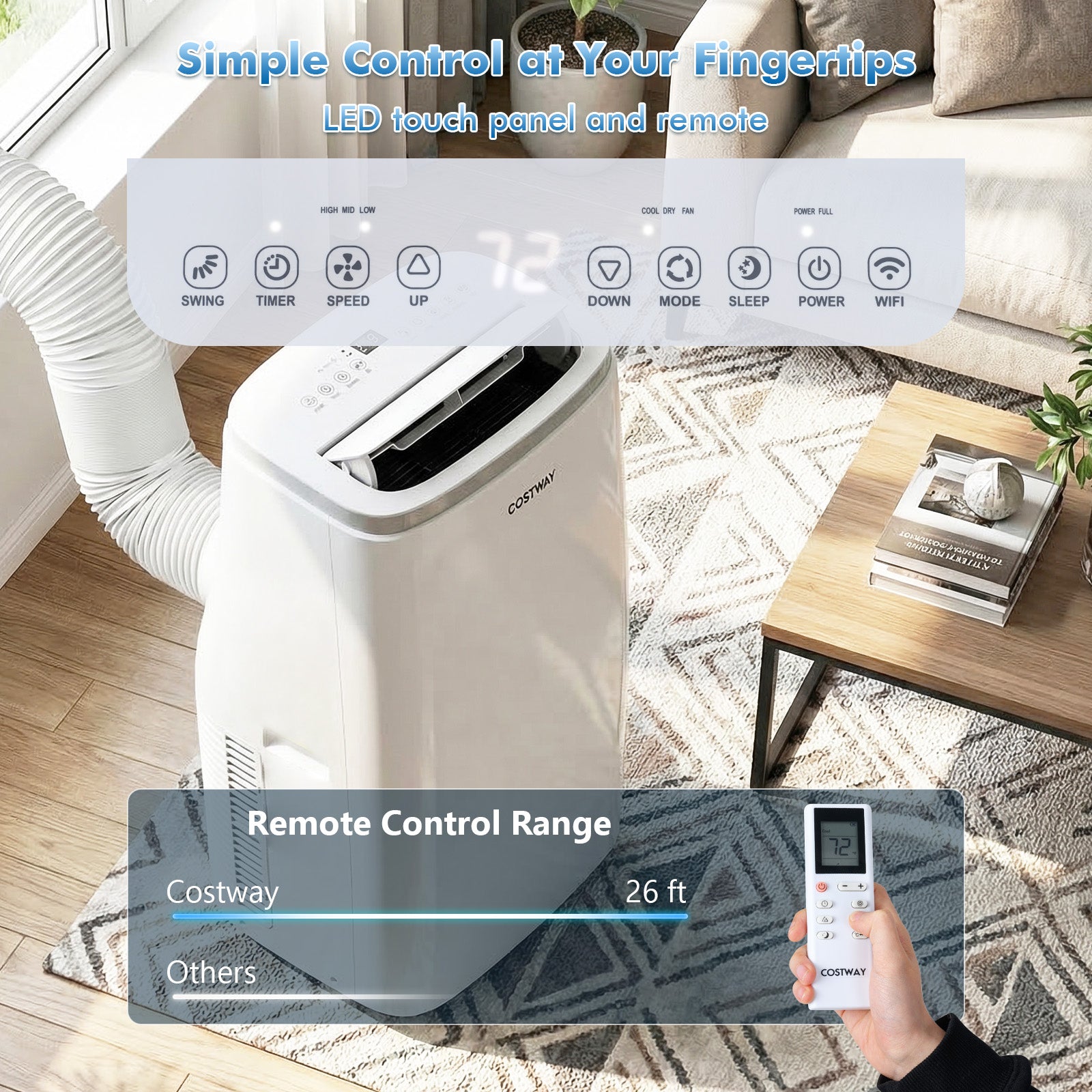 15000 BTU Portable Air Conditioner, APP Control, White Portable Air Conditioners at Gallery Canada
