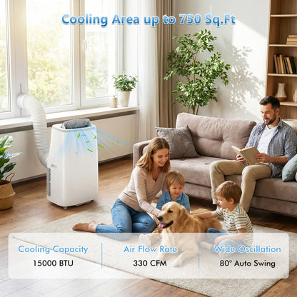 15000 BTU Portable Air Conditioner, APP Control, White Portable Air Conditioners at Gallery Canada