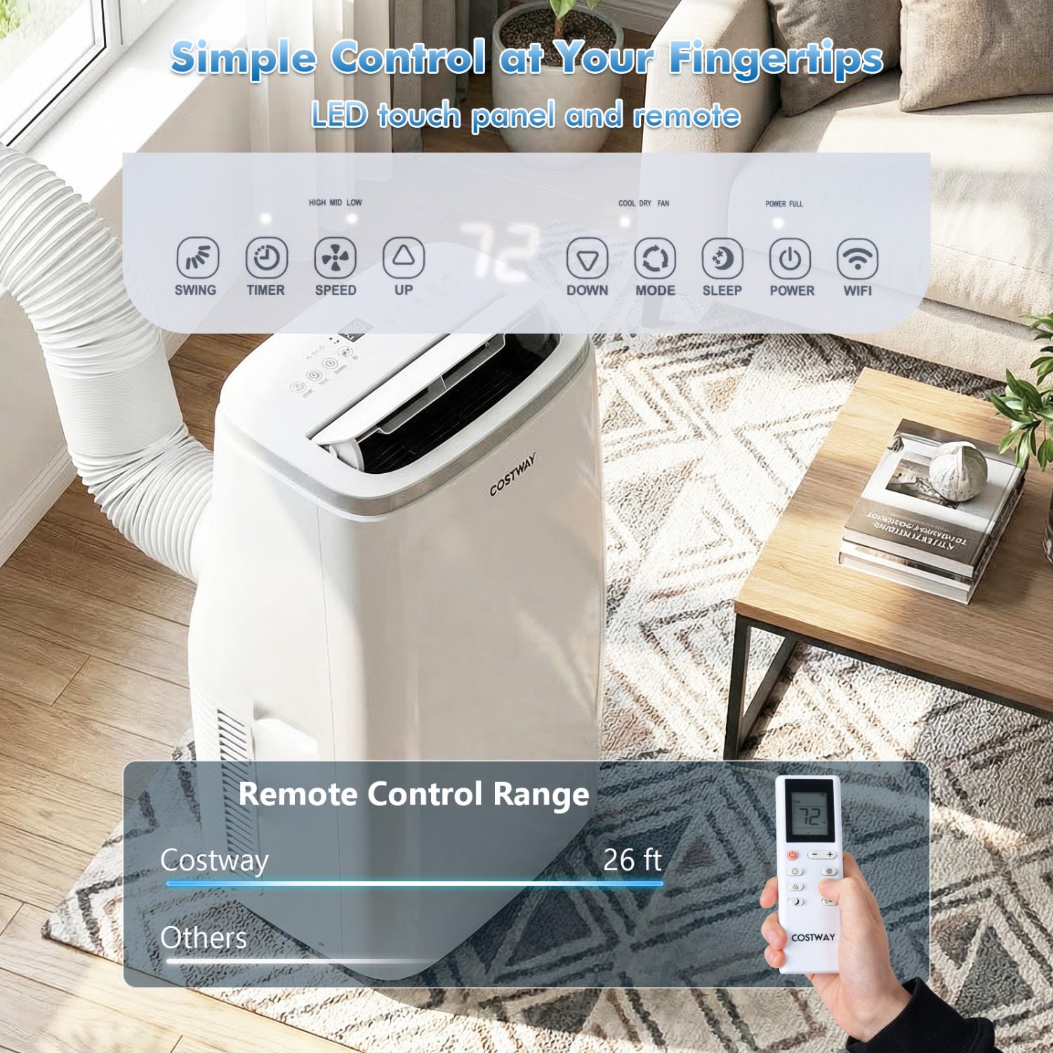 15000 BTU Portable Air Conditioner, APP Control, White Portable Air Conditioners at Gallery Canada