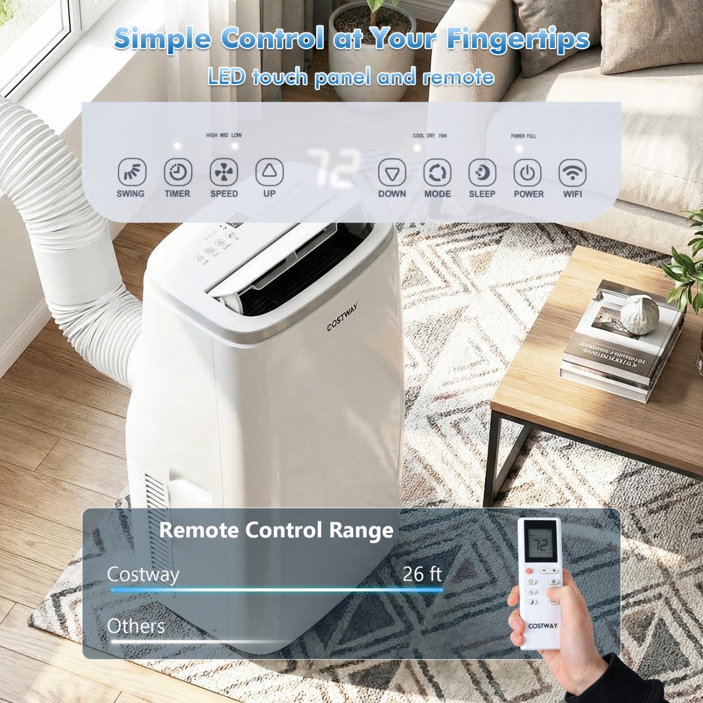 15000 BTU Portable Air Conditioner, APP Control, White Portable Air Conditioners at Gallery Canada