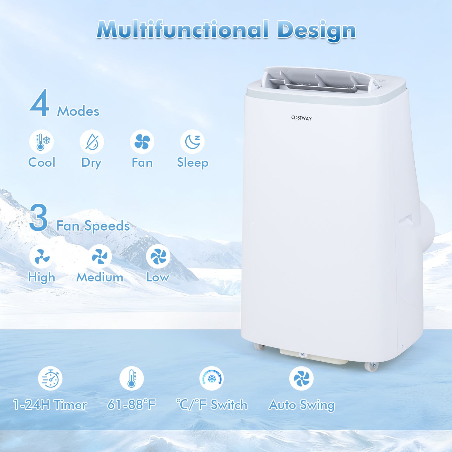 15000 BTU Portable Air Conditioner, APP Control, White Portable Air Conditioners at Gallery Canada