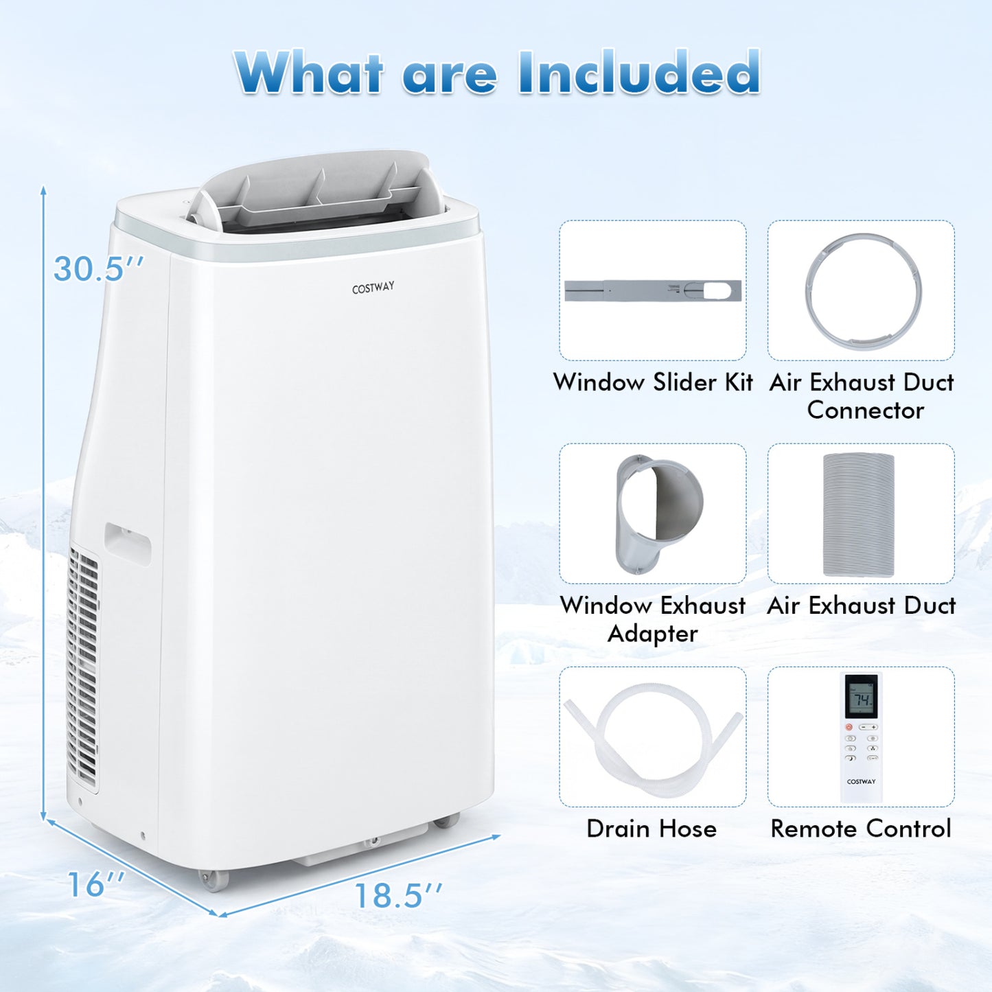 15000 BTU Portable Air Conditioner, APP Control, White Portable Air Conditioners at Gallery Canada