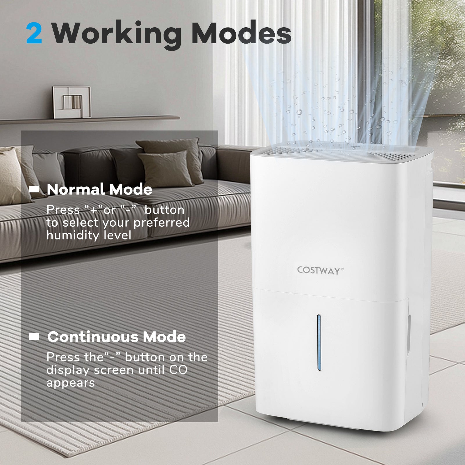 150 Pints Dehumidifier with 24H Timer and LED Display, White Dehumidifiers at Gallery Canada