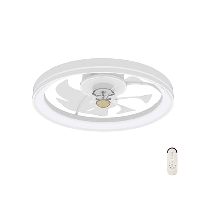 19 Inch Flush Mount Ceiling Fan, 3000-6500K Dimmable LED, White Ceiling Fans White at Gallery Canada