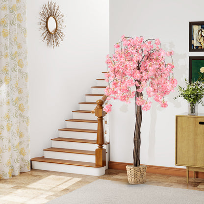 5.5 FT Tall Artificial Cherry Blossom Tree with Pink/White Flowers 1 Pack, Pink Faux Plants at Gallery Canada
