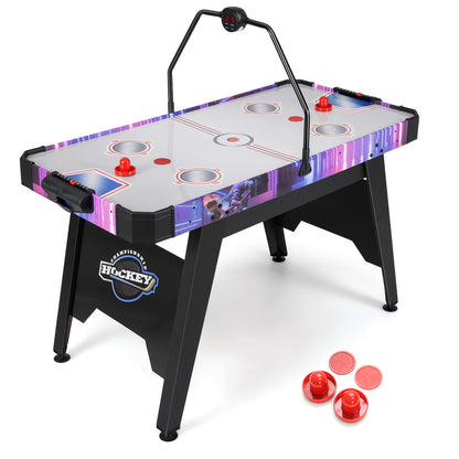 56 Inch Air Hockey Table, LED Digital Scoreboard, 12V Motor, White Game Room at Gallery Canada