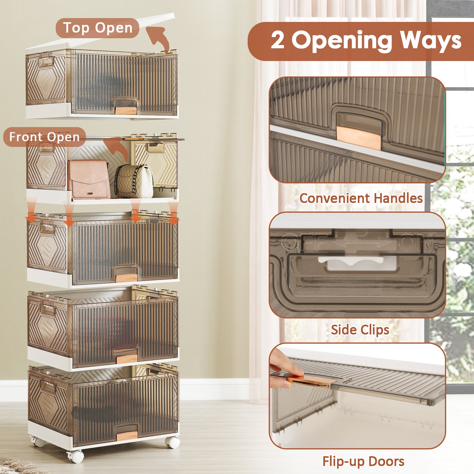 3/4/5/6-Cube Stackable Storage Bins with Detachable Wheels-6 Cube, White Shoe Racks & Storage Benches at Gallery Canada