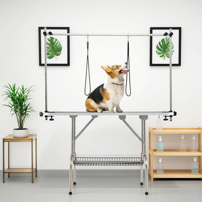 Foldable Dog Grooming Table, Height Adjustable Arms, Black Dog Supplies at Gallery Canada