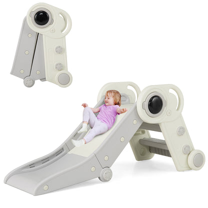2 in 1 Baby Slide with Climber for Toddlers Age 18+ Months, Gray Climbers & Slides Gray at Gallery Canada