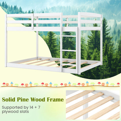 Full Over Full Bunk Bed Low-to-ground Bunk Bed, White Bunk Bed Frame at Gallery Canada